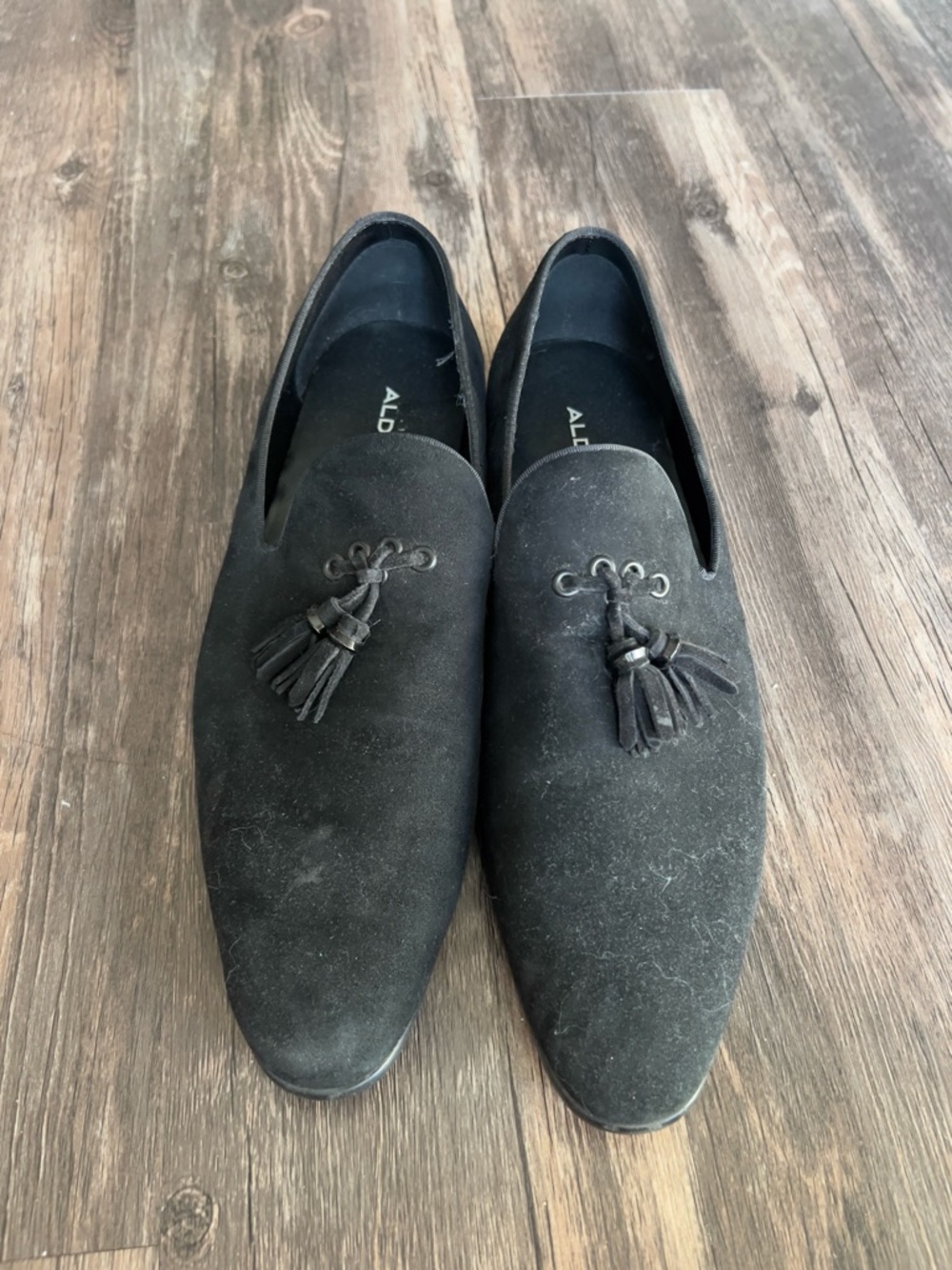 ALDO Black Suede Tassel Slip-On Loafers